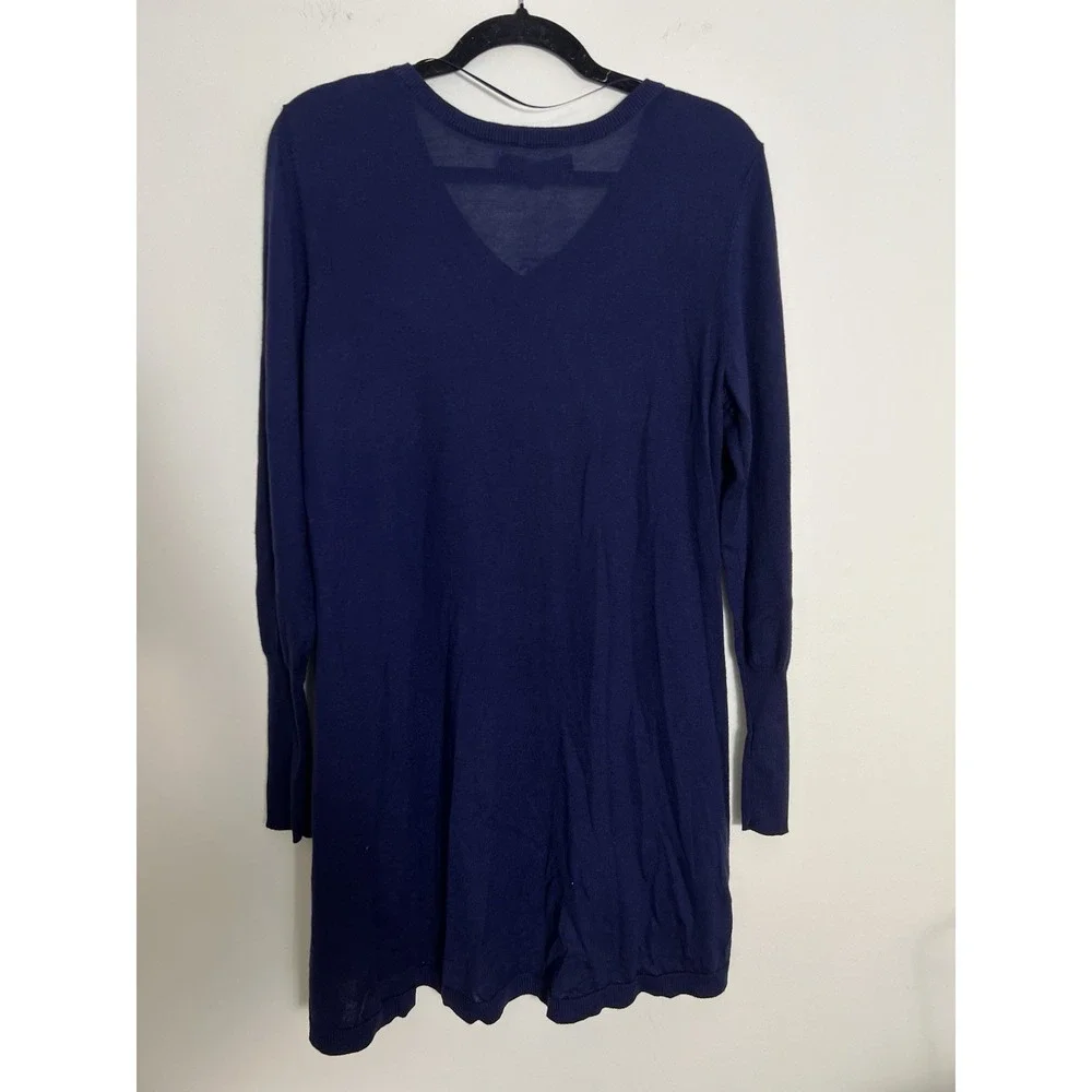 Apt.9 Womens Long Sleeve Top Navy Blue Large Soft Casual Outdoor V-Neck Stretchy